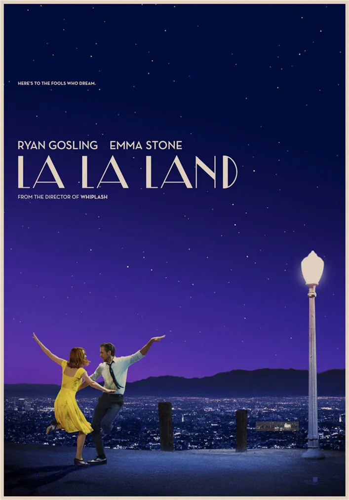 LA LA LAND retro Poster Retro Kraft Paper Bar Cafe Home Decor Painting Wall Sticker