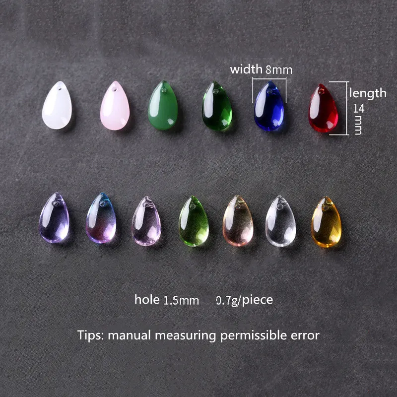 10pcs 14x8mm Tear Drop Lampwork Mermaid Beads Multi Color Crystal Droplet Glass Beads Pendant Handmade DIY Jewelry Making