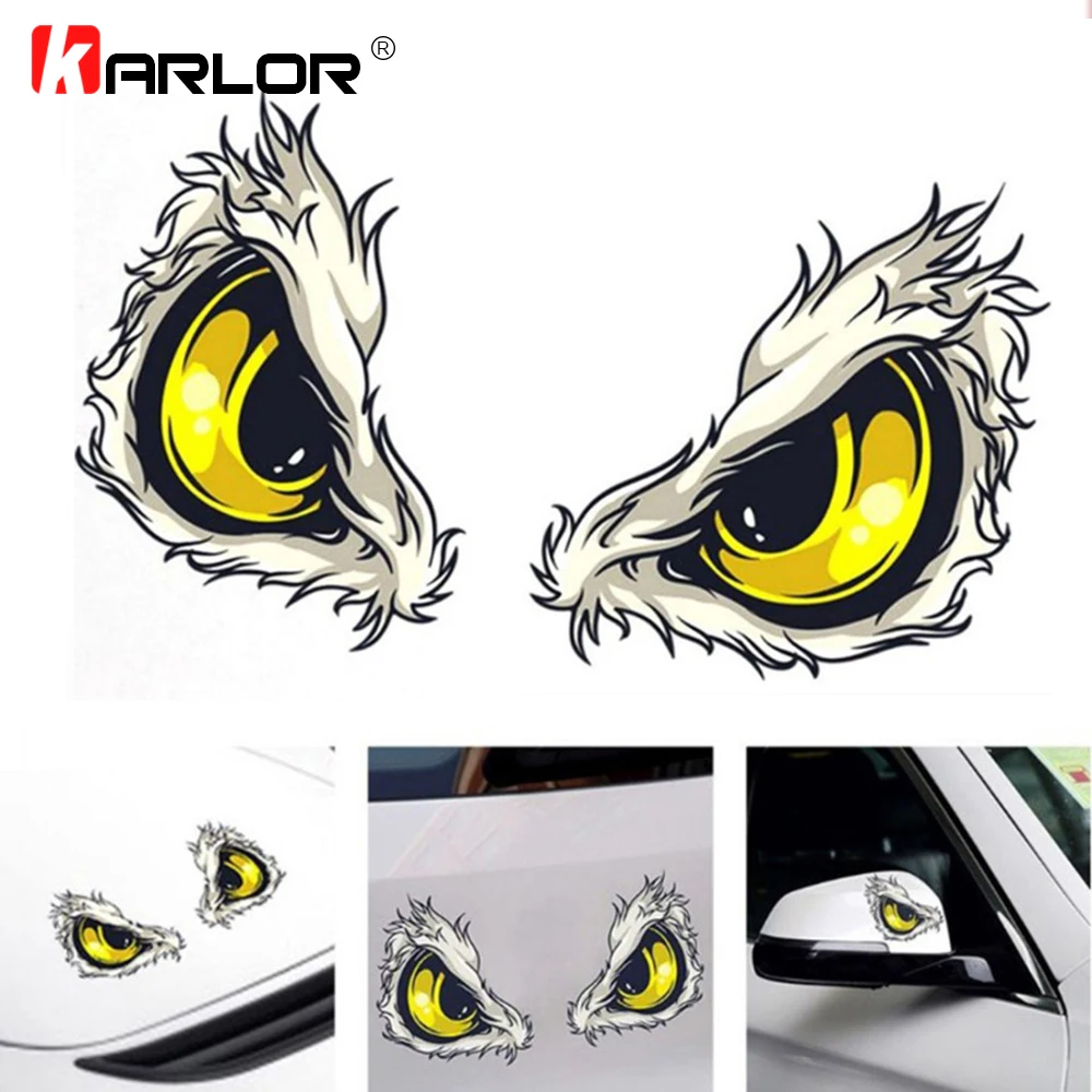 Car Stickers Rearview Mirror Rear Car Decoration Decals 3D Eagle Eyes Vinyl Reflective Auto Car Accessories Auto Products