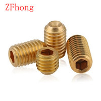 2pcs-20PCS DIN916 M2 M2.5 M3 M4 M5 M6 M8 M10 brass hex socket set screw headness grub screw