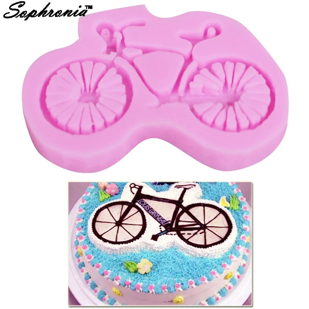 

10PCS/SET Bicycle Shape 3d Silicone Candy Mold Cookie Cake Decorating Tools Silicone Fondant Cupcake Mould m368, 7.4*4.5*1CM