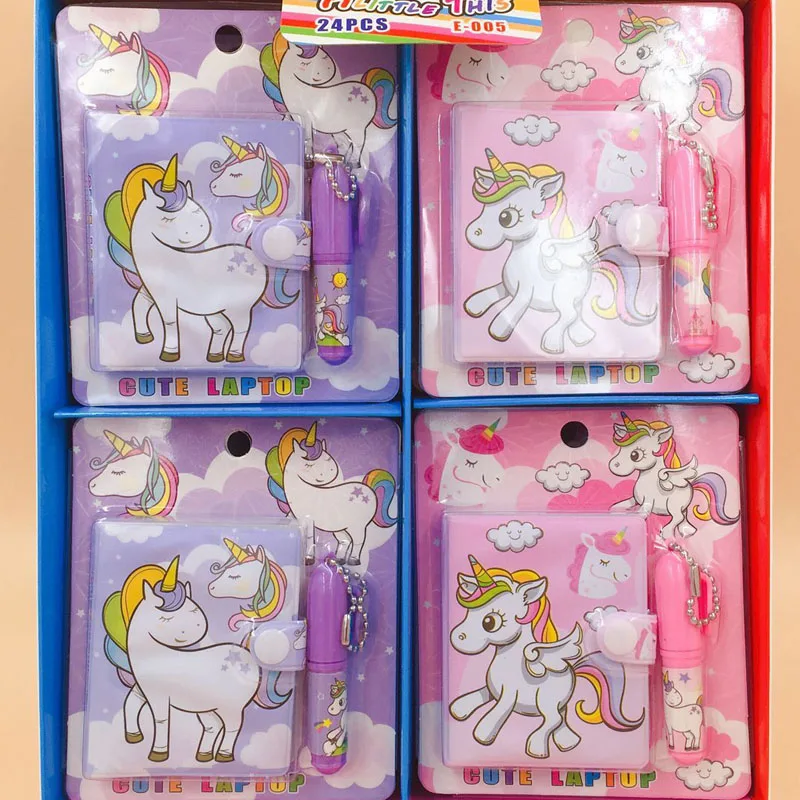 Juego de unicornios Kawaii, 1 cuaderno + 1 bolígrafo, material de oficina escolar, papelería para estudiantes, G9-28 de escritura de papel