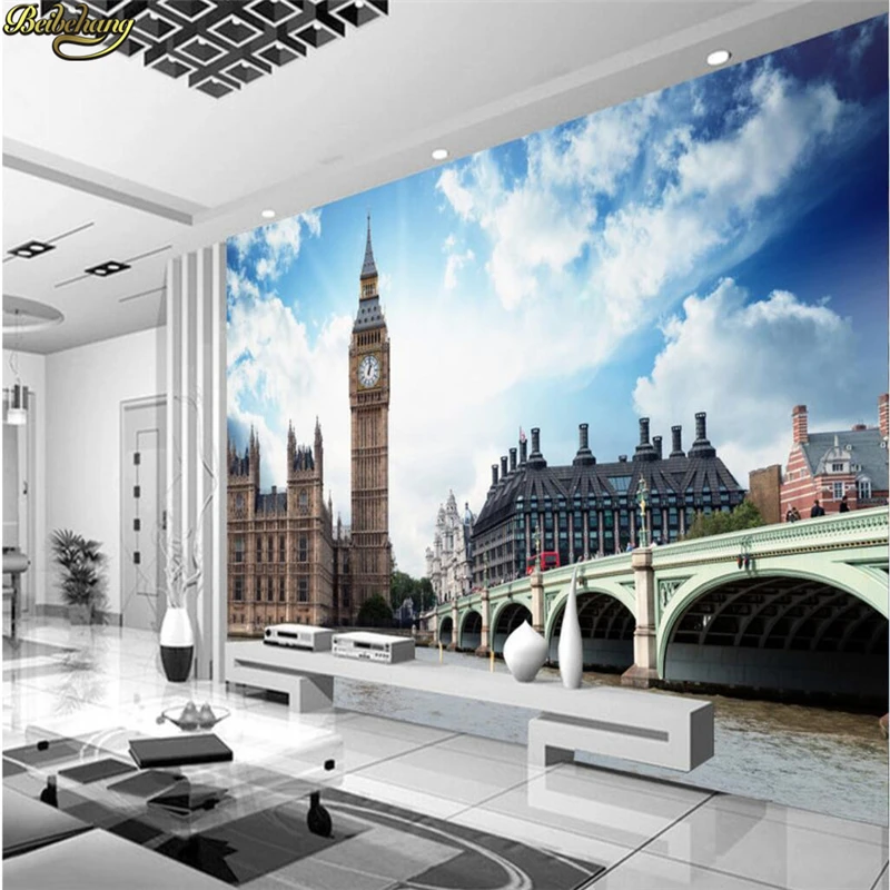 beibehang British city TV backdrop wallpaper living room bedroom children's room personalized cartoon murals papel de parede 3D