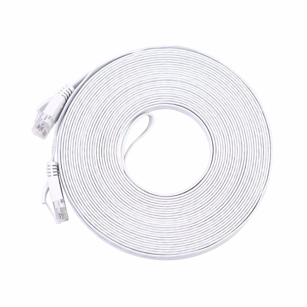 20M  Pure copper wire CAT6 Flat UTP Ethernet Network Cable RJ45 Patch LAN cable white color