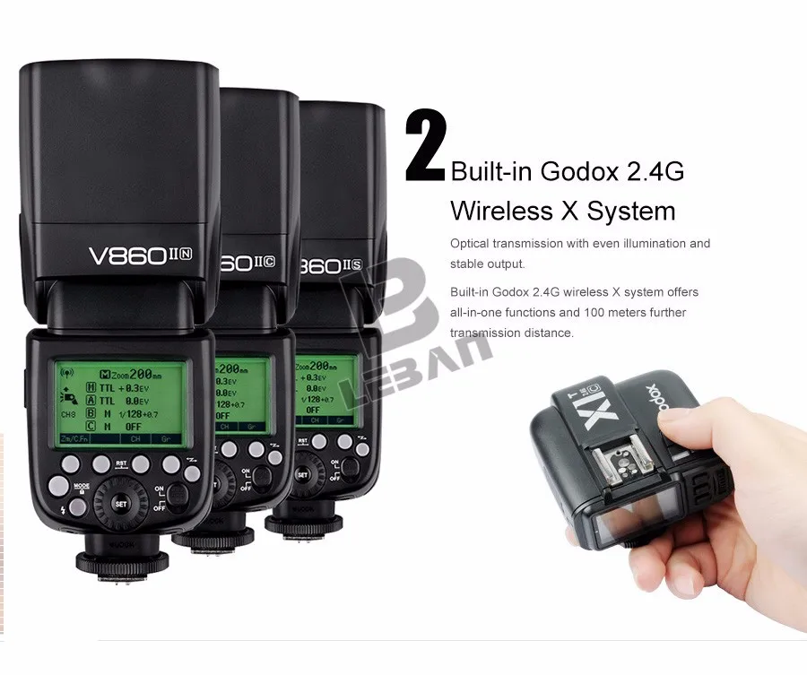 Godox Ving V860II V860II-C/N/S/F/O TTL HSS 1/8000 Speedlite Flash