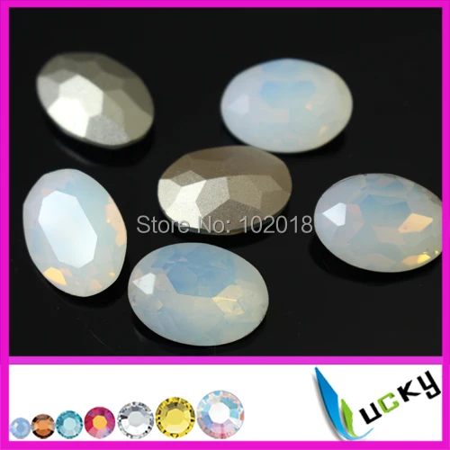 Freeshipping 30pcs 13x18mm highest quality K9 stones pointed back! white opal crystal rhinestones no any scratch or dirty