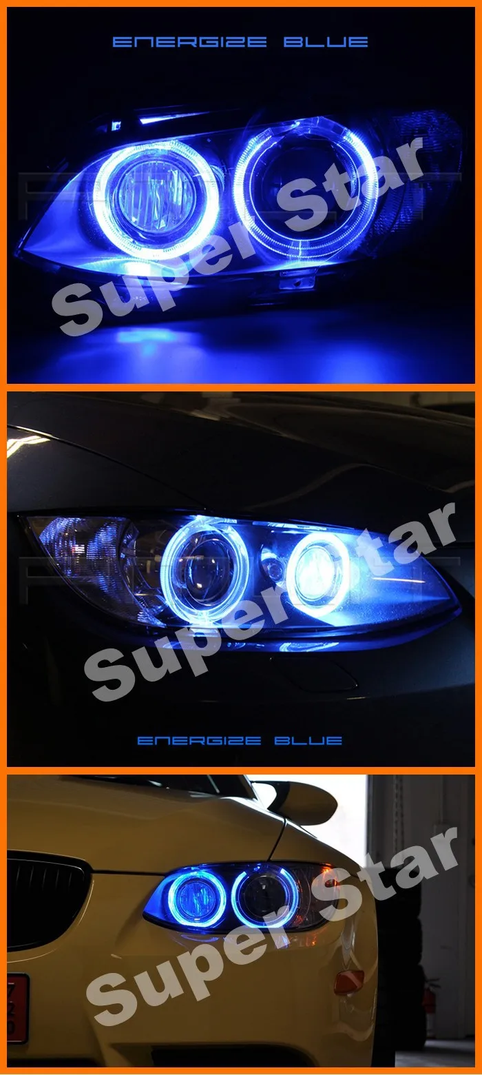 Lampadine LED Angel Eyes 120W 6000K Per BMW – 2 Pezzi, Luce Bianca, 2200-2800LM, Custodia Alluminio, Per E81/E90/E60/X5/X6/Z4