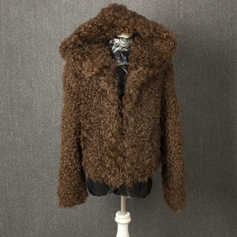 short lamb fur coat  100%natural furreal fur coat  real fur coats for women  winter coat women