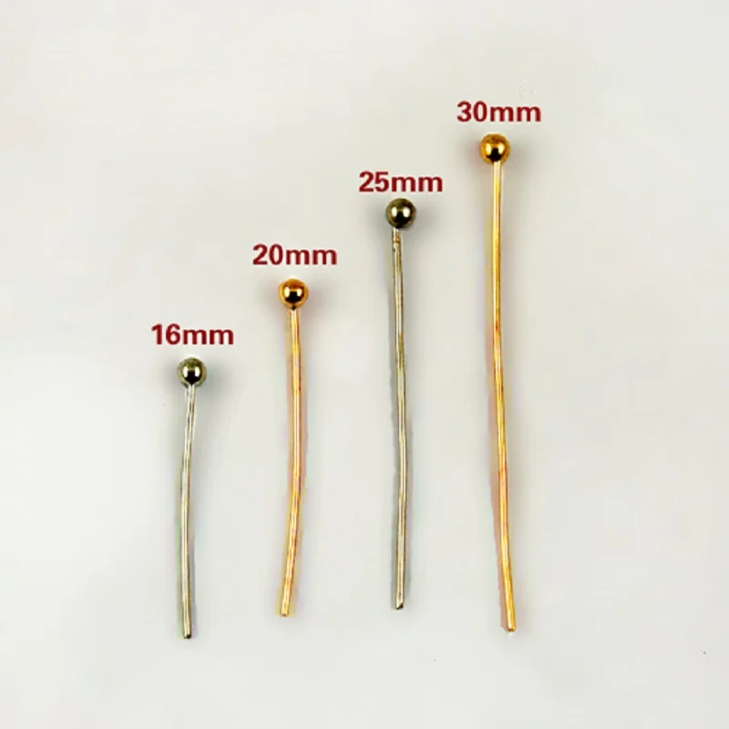 50-100pcs Rhodium/Gold Copper Ball Heads Pins Needles for Jewelry Making Findings DIY Earrings Necklace Accessories Supplies