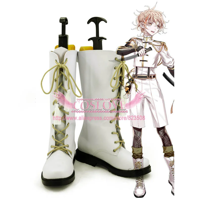 

Touken Ranbu Online Monoyoshi Sadamune White Shoes Cosplay Boots CosplayLove For Halloween Christmas Party