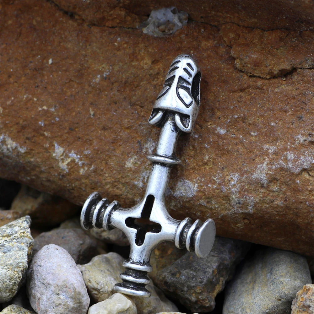 Norse Thor\'s Hammer Olaf Wolf Cross Mjolnir Pendant Viking Fashion Jewelry Sword Men Necklace Talisman Black Rope Chain Jewelry