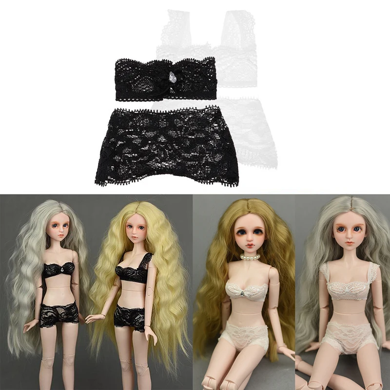 

2 комплекта белых кружевных топов и подтяжек нижнее белье для 1/4 BJD SD Xinyi 45-50 см наряд для куклы Одежда для девочек игрушки подарки