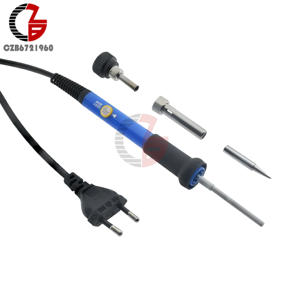 EU Plug 220V 60W Electrical Soldering Iron Hand Welding Rework Repair Tool Adjustable Temperature Soldering Gun