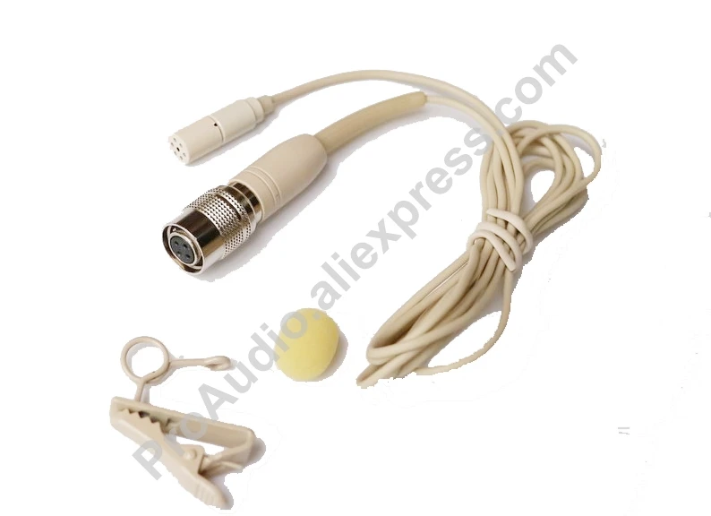 

Beige MKE2 Lavalier Clip On Cardioid Lapel Microphone for Audio Technica Radio Mic