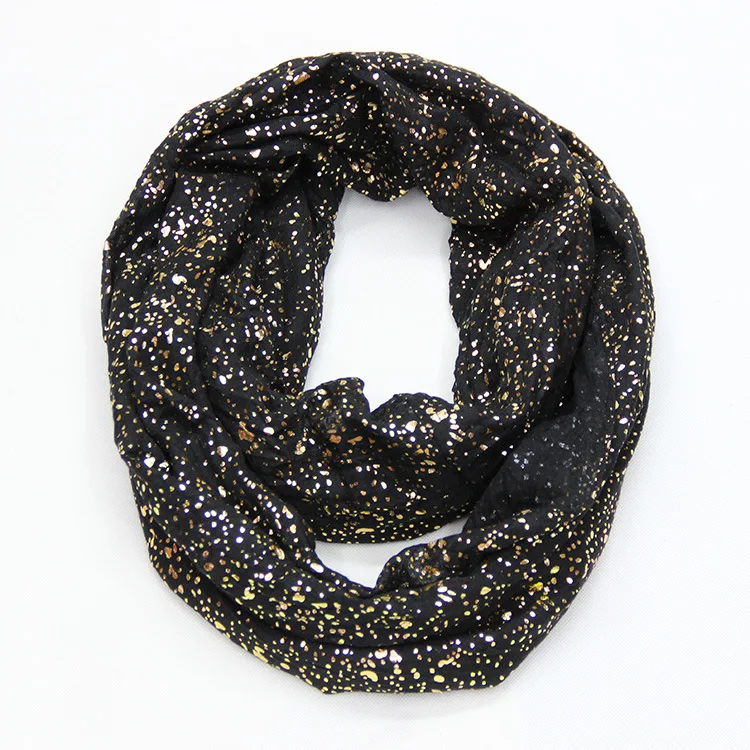 Spedizione gratuita New Europe Fashion lucido abbronzante oro Dot Infinity Hijab sciarpe Snood per donna donna