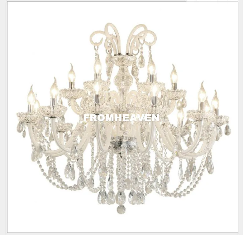 Modern Clear White Candle Crystal Chandeliers Bedroom Living Dining Room E14 Modern Chandelier Home Decoration 100% Guaranteed