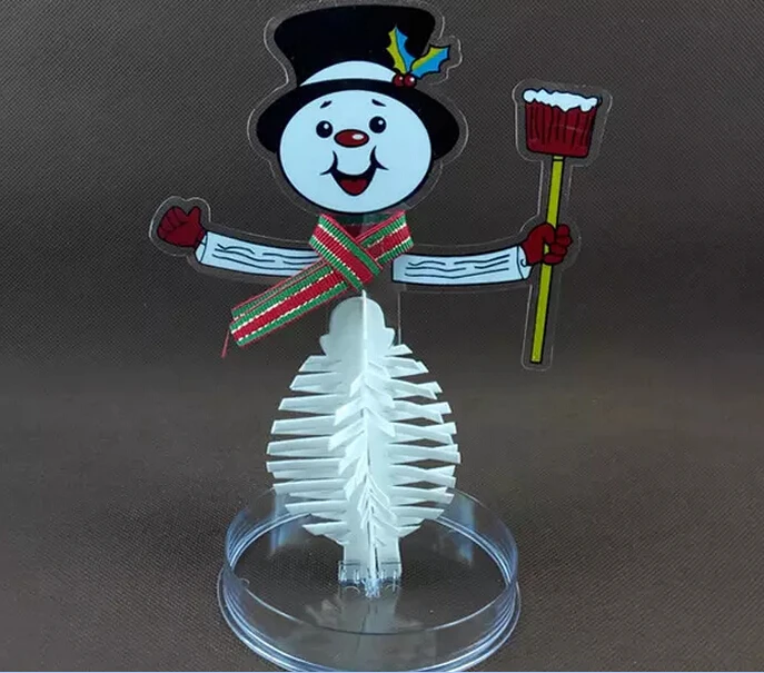 2019 175mm H White Magic Growing Paper Crystals Snowman Tree Artificial Mystically Snow Man Trees Science Kids Christmas Toys