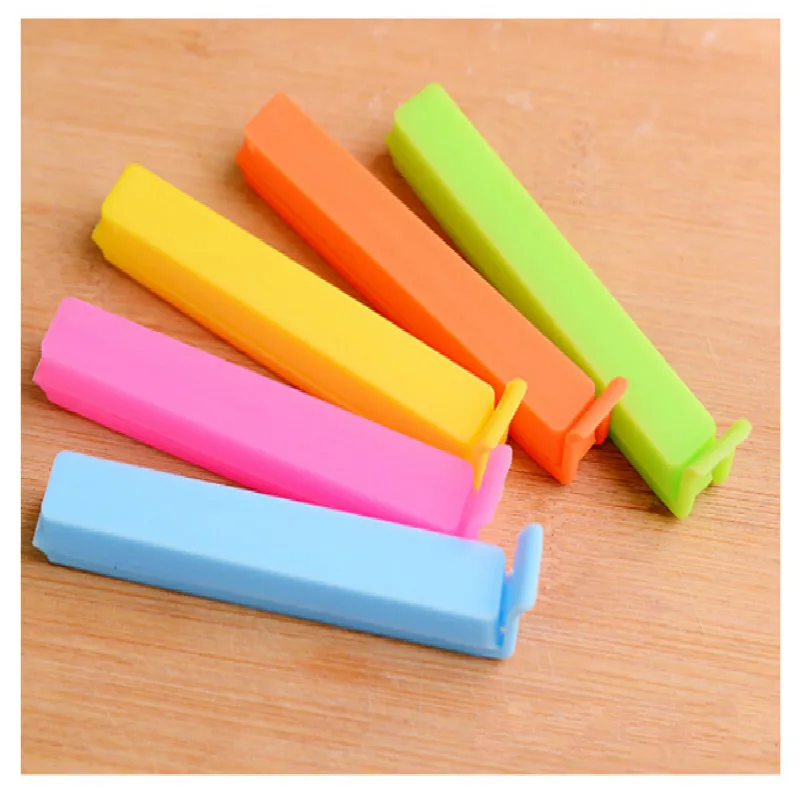 

5PCS/Lot Colored Plastic Householder Bag Clips Plastic Sealing Bar Bag Seal Food Retain Freshness Sealing Strip