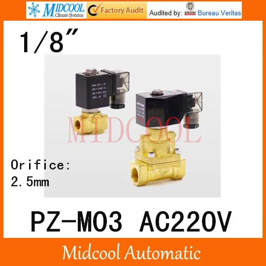 

High temperature steam solenoid valve PZ-M03 port 1/8" BSP AC220V orifice 2.5mm two position, two way normal close