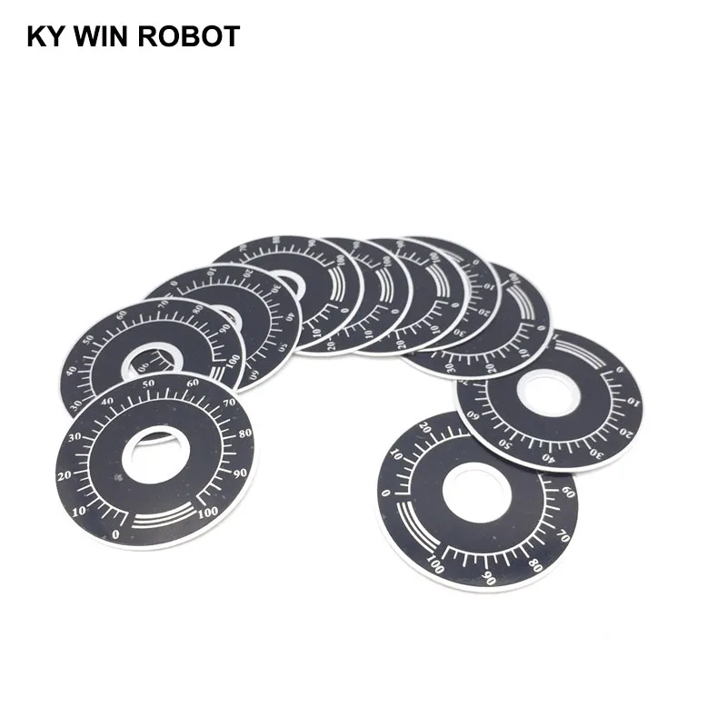 10pcs 0-100 WTH118 potentiometer knob scale digital scale can be equipped with WX112 TOPVR