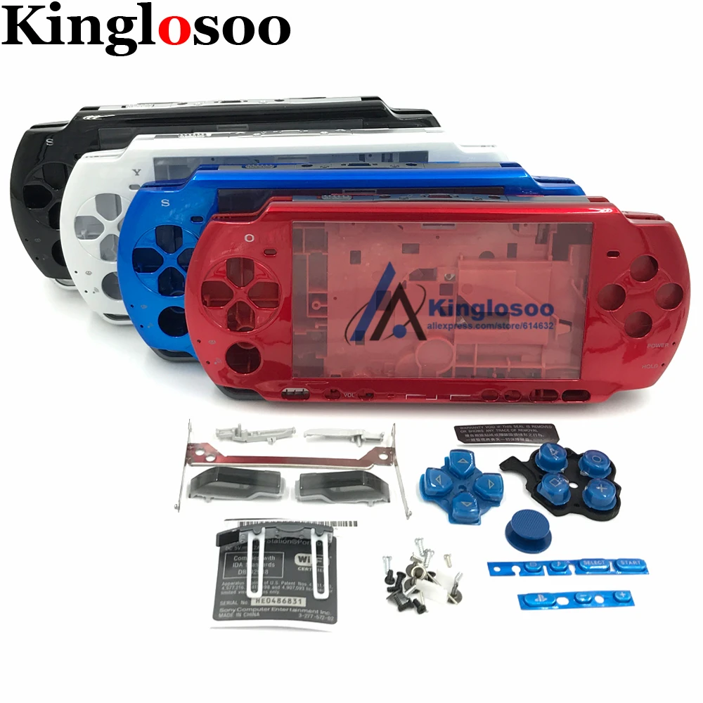 Top quality full set housing shell case front back cover for PSP 3000 game console replacement buttons kits w/ screwdriver