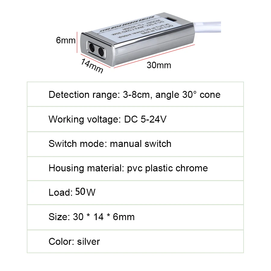 12V/24V IR Hand Sweep Sensor Switch Detector 5A Hand Wave Smart Motion Sensor Light Switch For LED Strip Closet Cabinet Light