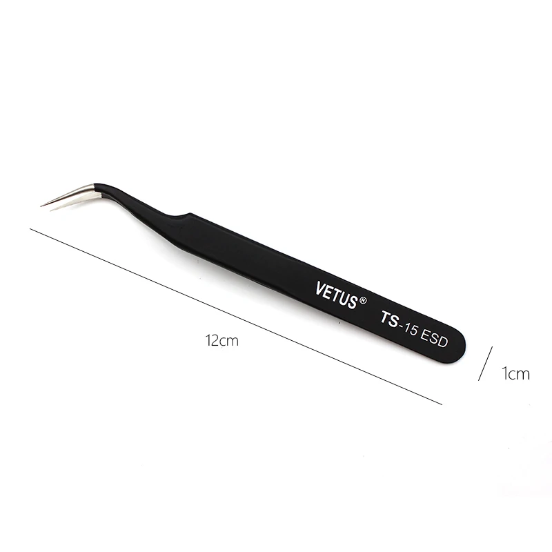 1Pc Stainless Steel Eyelash Tweezer Anti-static Makeup Tweezers Professional for Eyelashes Extension Grafted Lash Tool