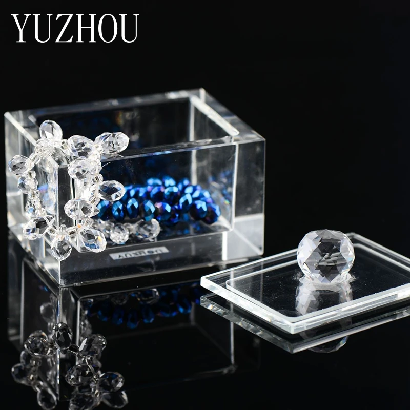 Transparent crystal glass necklace bracelet earrings rings jewelry box high-quality candy cans exquisite  christmas gifts