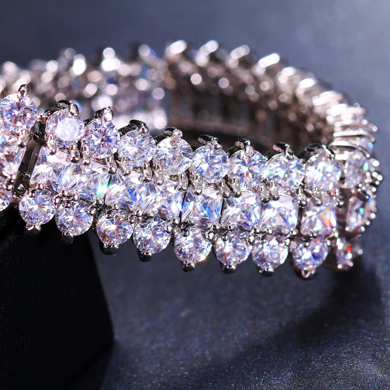 Emmaya Brand Trendy Charm AAA Cubic Zircon White Gold Color Crystal Bracelets For Women Elegance Jewelry Wedding Party Gift
