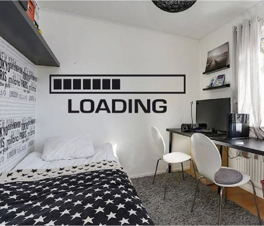 System loading vinyl wall sticker decoration waiting programmer office sticker DIY office supplies design BG01