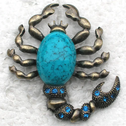 60pcs/lot Mixed Color (Can Notes Color) Wholesale Rhinestone Scorpion Pin brooches C101880