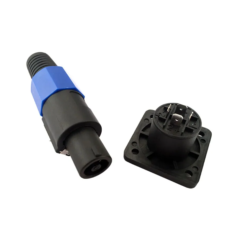 Speaker Connector Locking Plug and Socket 4 Pin Male Compatible Audio Adapter blue