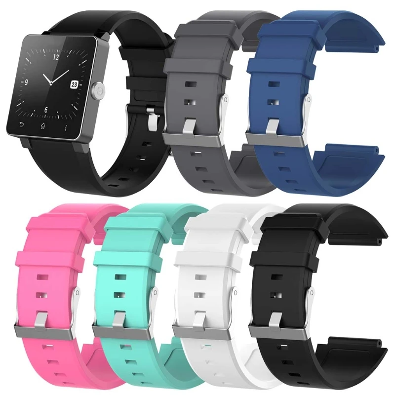 Replacement Silicone Wrist Strap Bracelet Watch Band For Sony Smartwatch 2 SW2 Anti-scratch Strap Release Watch Support Loop Acc