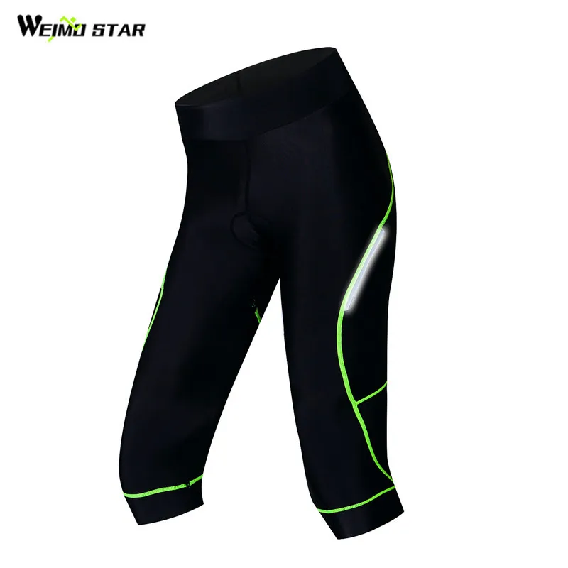 Weimostar-pantalones cortos de ciclismo con almohadilla de Gel 4D para deportes al aire libre, ajustados, reflectantes, para bicicleta de montaña