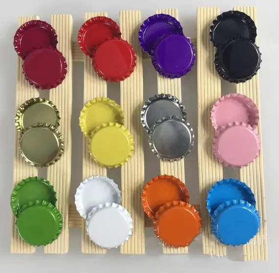 50pcs Multicolor Enamal Bottle Cap,Charms Pendants Cabochon Trays Hair Bow Center ,fit 1