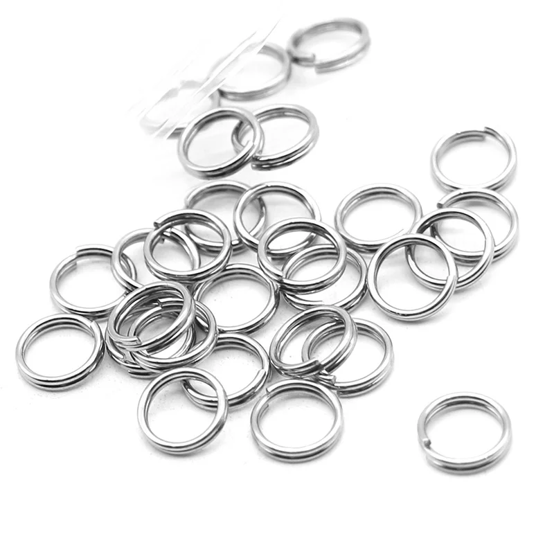 Aiovlo 100pcs/lot 6 8 10 12 15 Mm Stainless Steel Jump Split Rings Key Chain Utility Connectors for Diy Jewelry Making