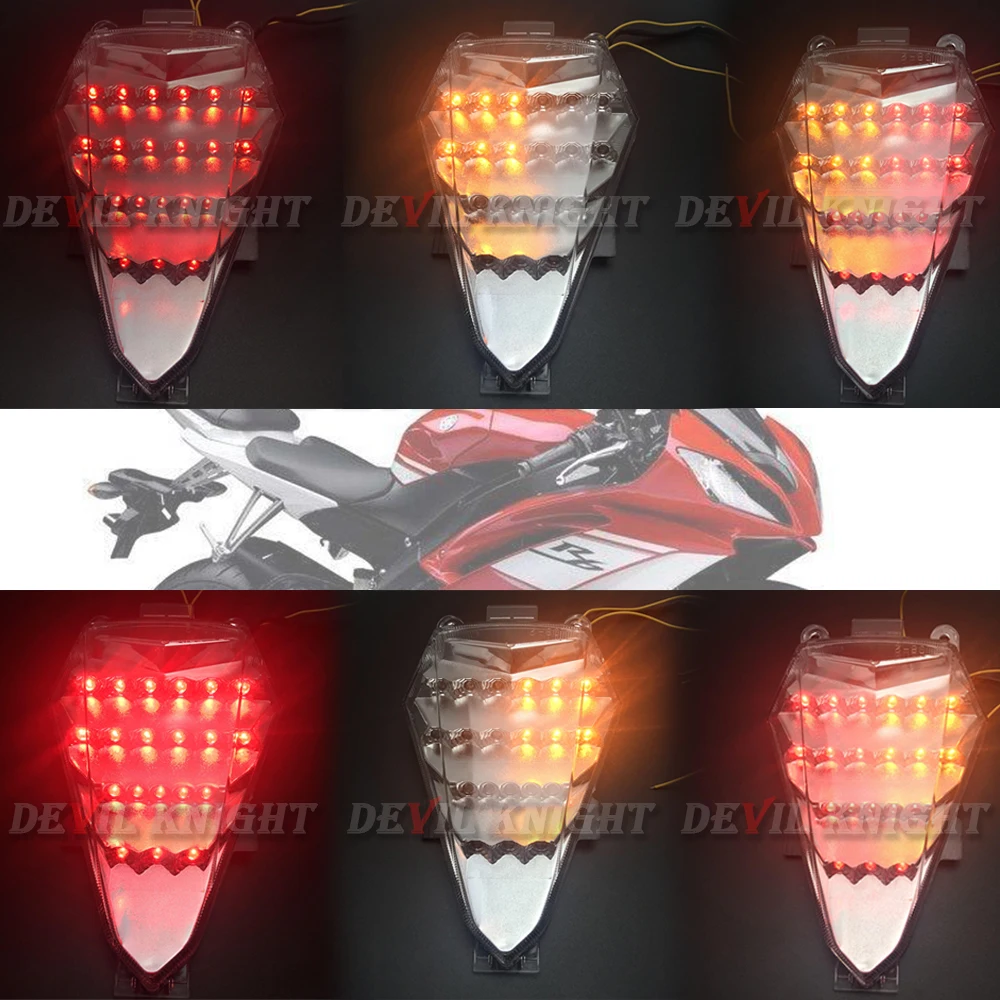 Motorcycle light for Yamaha YZF R6 YZF-R6 08-16 Modified LED tail light motorcycle brake light with led turn signal Accessories