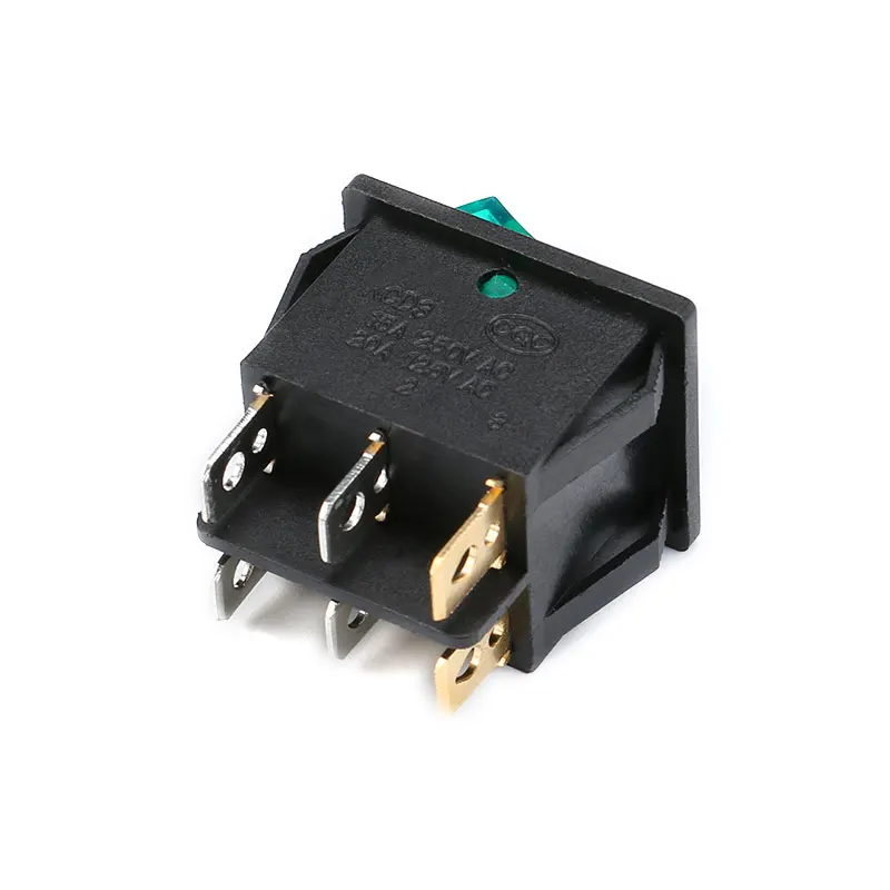 10PCS/1pc KCD6 6Pin 16A 250V 20A 125V 25*31MM Double Light Rocker Switch ON-OFF KCD8 Boat Power Switches 31X25 ON OFF with LED