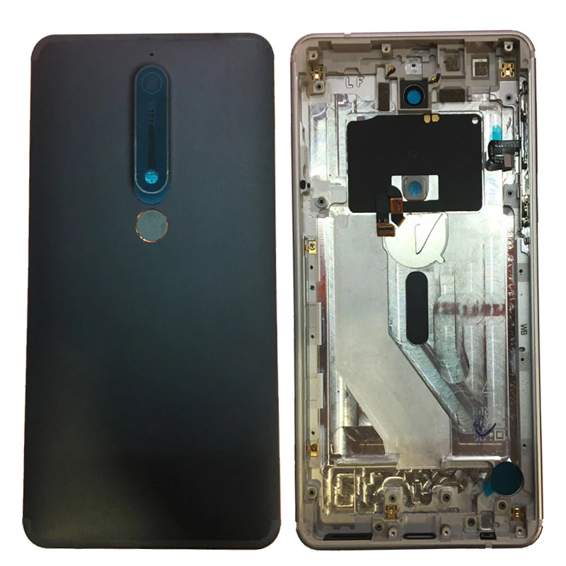 New For Nokia 6.1 2018 TA-1043 TA-1045 TA-1050 TA-1054 TA-1068 Original Metal Battery Door Housing Back Cover Battery Cover Case