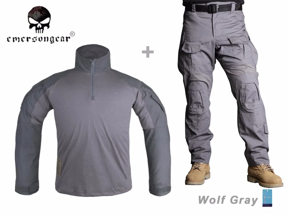 

emersongear Tactical Combat Gen3 Shirt Pants Airsoft Bdu Uniform Wolf Gray EM9293 EM9294