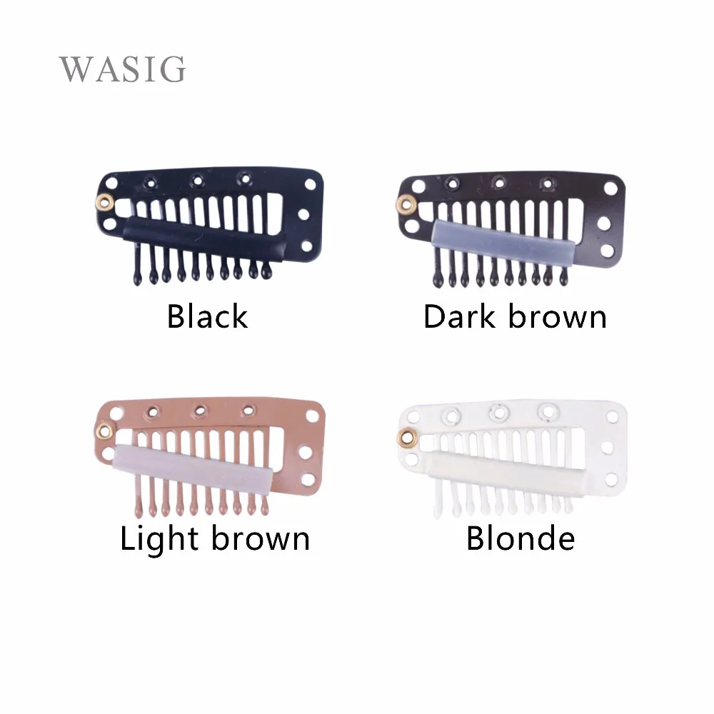 Wigs Hair Clips 500pcs 36mm 10 Teeth Snap Clips with Silicone Back for Extension Hair Accessories 4 Colors Available