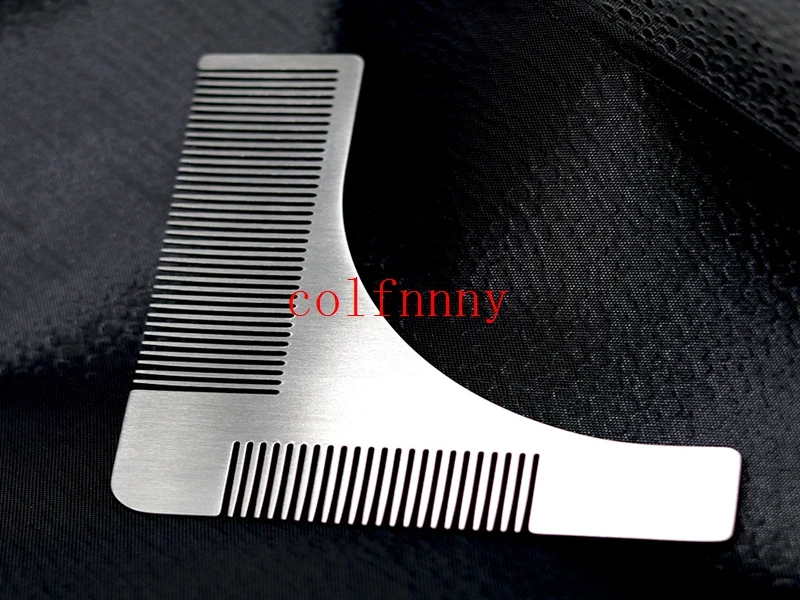 100pcs/lot Stainless Steel Beard Comb Styling Tool Shaving Handmade Cut Hair Molding Trim Template