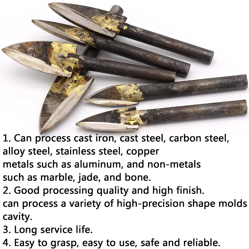 1pcs 6mm Shank Welding Milling Cutter Wood Carving Knife Cutters Root Heads Optic Grinders Grinding Woodworking Engraving Tools