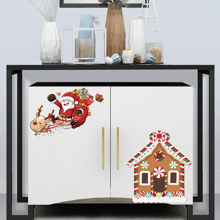Weihnachtsdekoration, Wandaufkleber für Toilette, Kühlschrank, Schrank, Glas, Fenster, Heimdekoration, Kunst-Aufkleber, Tapeten-Wandbild-Aufkleber – Detail 6