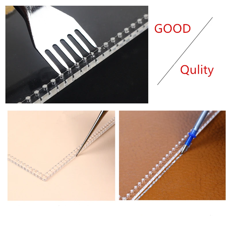 1 Set Acrylic Stencil Laser Cut Template DIY Leather Handmade Craft Heart Shaped Keychain Pendant Sewing Pattern