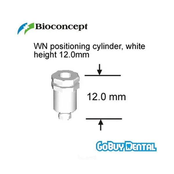 Straumann Compatible Dental Implants WN Positioning Cylinder, White, Height 12mm 063030