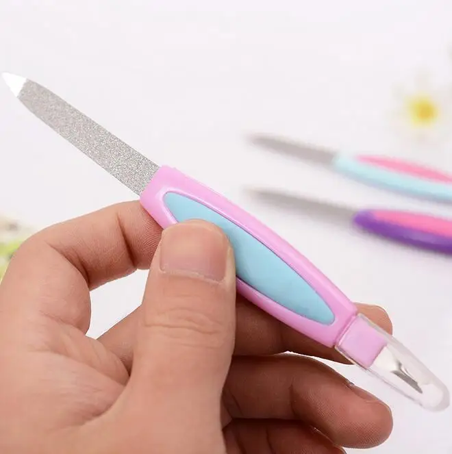 3 pc Nail Tool Metal Nail File,Emery board 2 in one nail file manicure file Cuticle Trimmer Remover Buffer