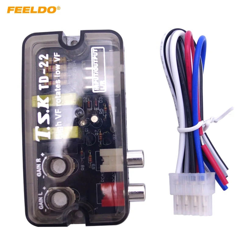 

FEELDO 12V RCA Auto Car Stereo Audio Speaker Level Converter High VF Rotates Low VF Converter #HQ1588