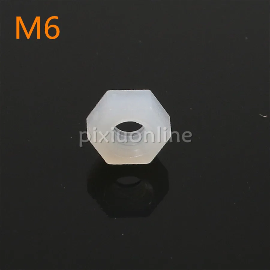 

20pcs/pack YT434X Standard M6 Nylon Material Hex Nut Hexgon Nuts Free Shipping France England