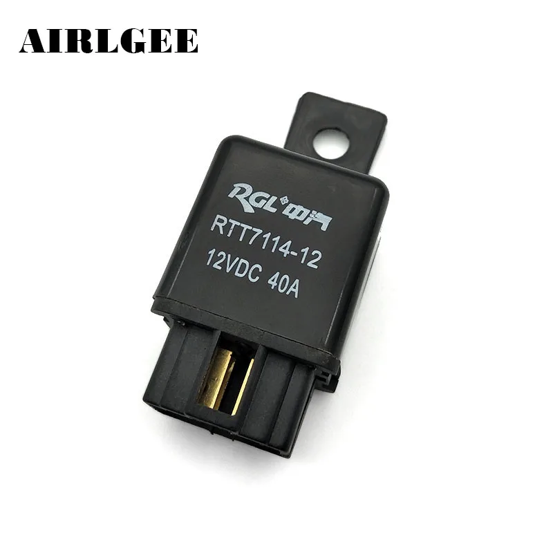 DC 12V/24V 40A NO 4 Pin 6.5mm Mounting Hole 4 Pin Socket Automotive Truck Car Relay